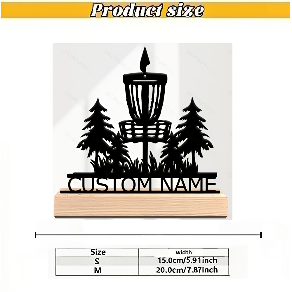 TEMU 1pc Hand- Golf Basket - Personalized Name/text Engraved Suitable For Indoor/outdoor Use, Heavy-duty Retro Tabletop With Sturdy Base, Custom