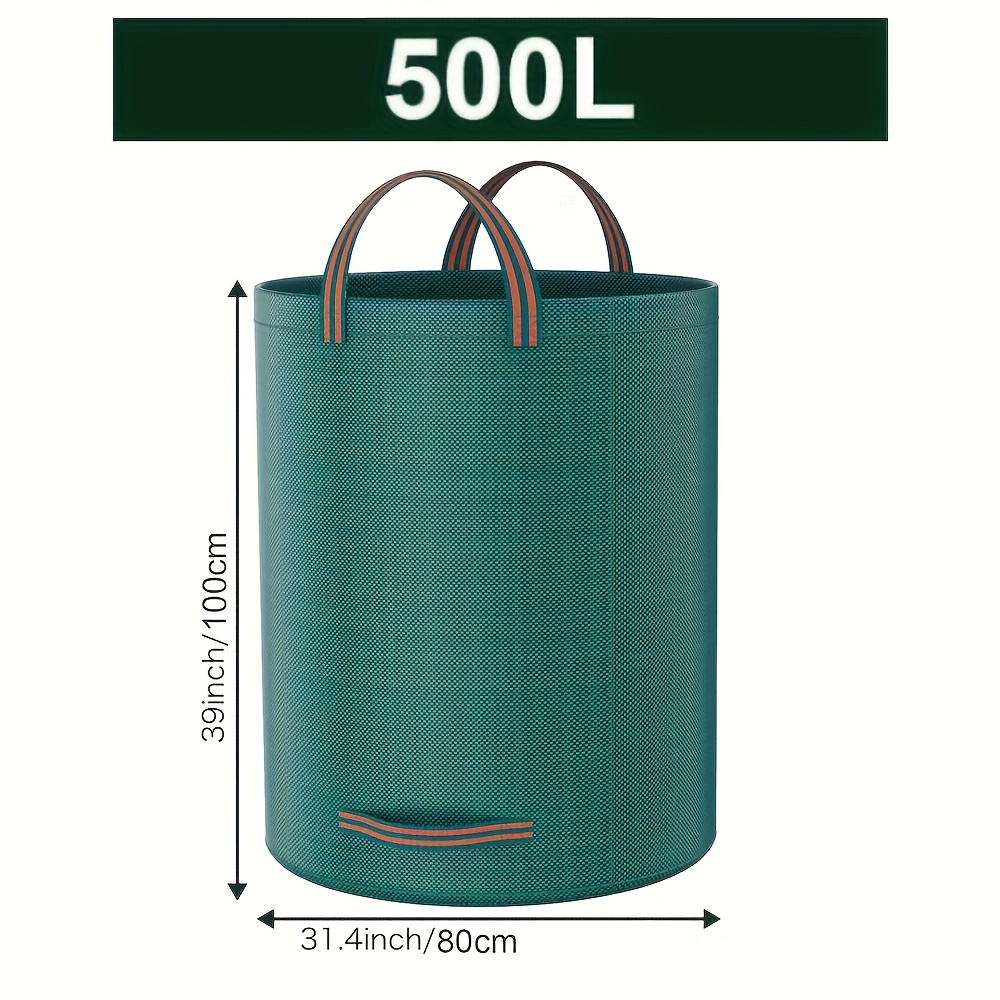 TEMU Sac Poubelle Robuste pour Jardin, Sac Poubelle Réutilisable Vert avec Poignée, Idéal pour les Déchets de Plantes, l'Herbe et les Feuilles