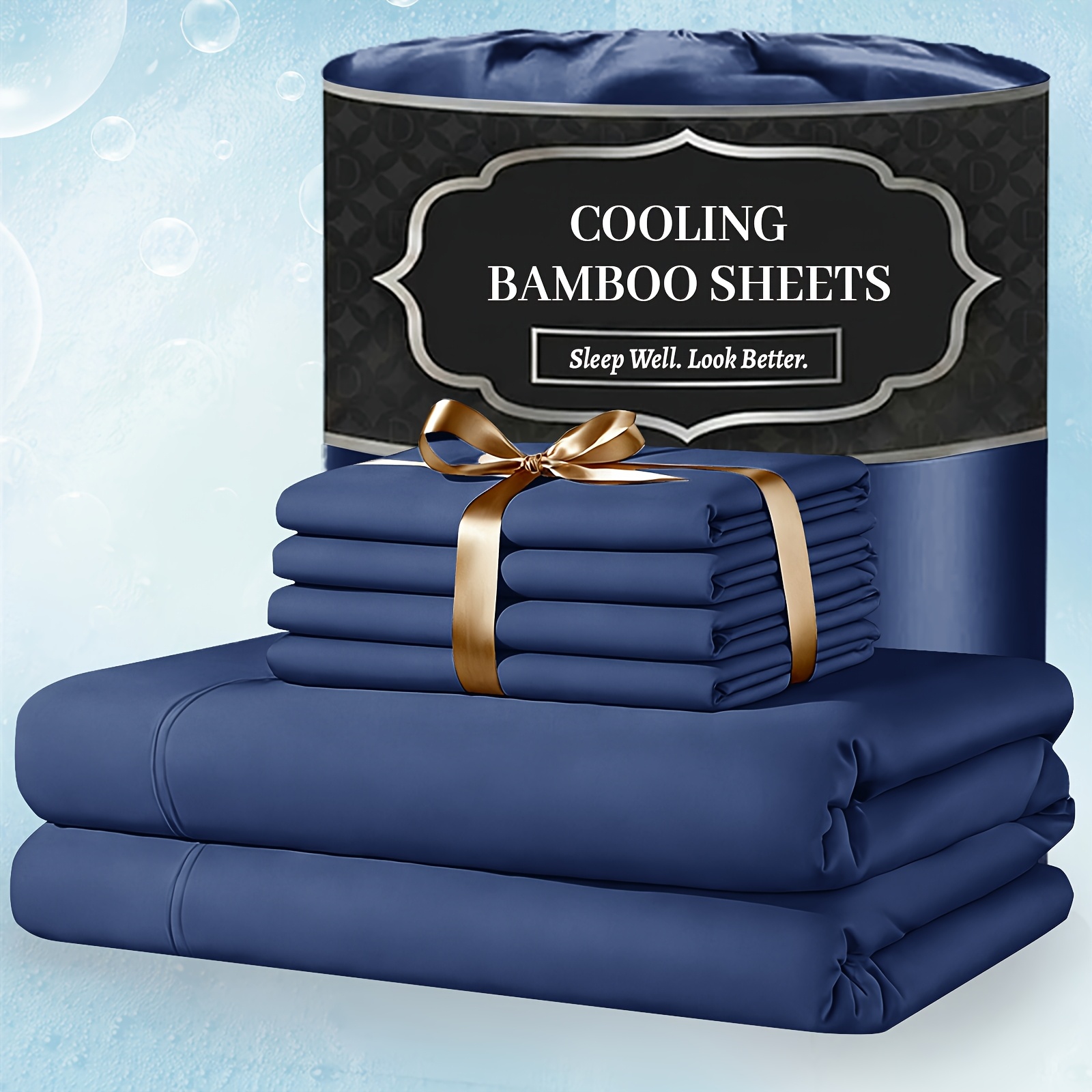 extra deep pocket bamboo sheets 4 6pcs breathable cooling bamboo bed sheet set hotel luxury fitted sheet set soft wrinkle free for extra deep mattresses room decor twin full queen king size sheet pillowcase sets