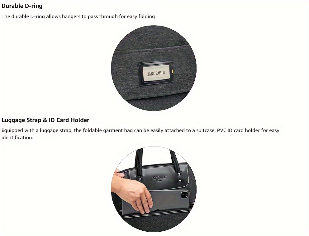 heavy duty waterproof garment bag fabric carrier foldable clothing organizer with zipper closure and pu handles for shirts sweaters coats mens womens suitcases details 2