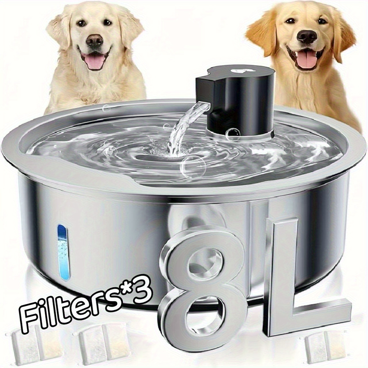 TEMU The 8-liter Capacity Of This Pet Fountain Ounce Ensures That Your Pet Has A Continuous Supply Of Fresh Water For Days, Which Is Convenient For Busy Owners Or For Short Trips, Without Battery