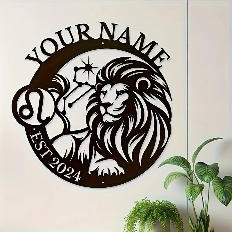 

Personalized Leo Constellation Metal - Reusable & Detachable , 11.81x11.41 - For , , , Bar, , And