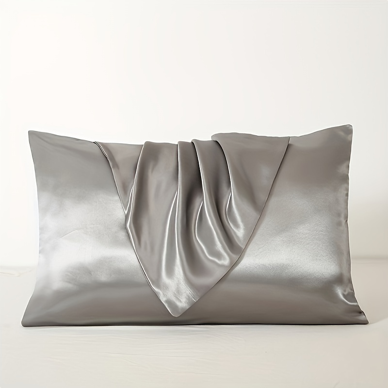 2pcs Easy Solid Color Satin Pillowcases, Soft And Comfortable, Suitable for All Seasons, Bedding Decoration, Holiday Gift