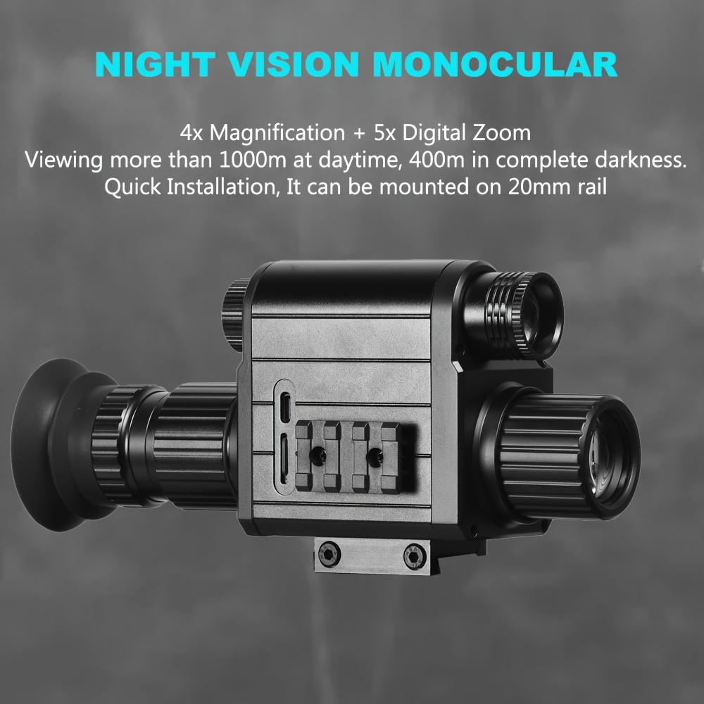 Night Vision Scope 4x Optical Magnification - 850nm IR, 200m Range, 1080P Video With 32GB Card