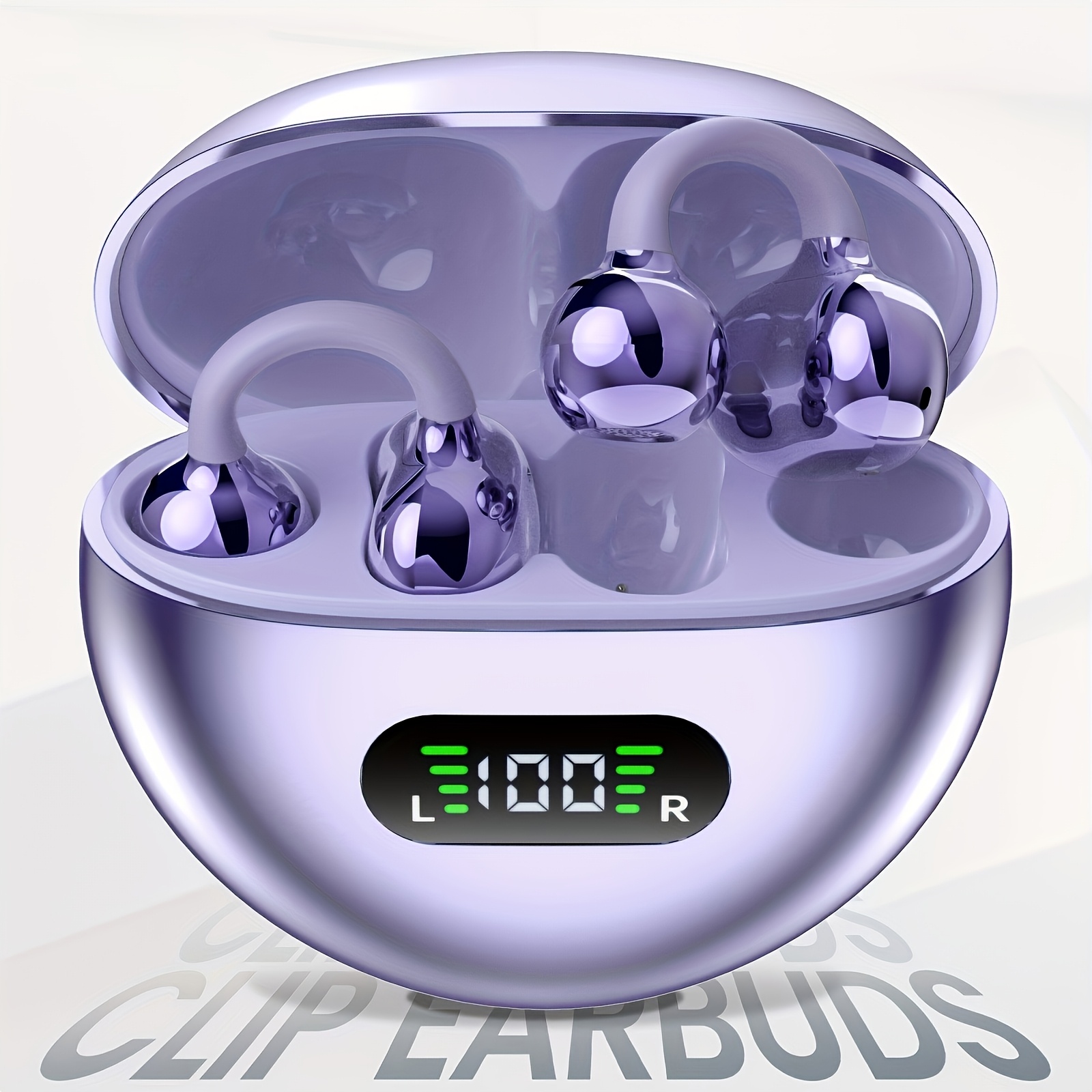 TEMU Wireless Open Earphones, Ows Clip-on Earphones, Earring Earphones, Pure Stereo, Suitable For Sports/outdoor, Wireless Earphones, Clip-on