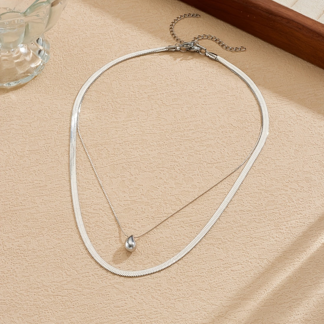 Women's Snake Bone Chain Double Layer Stackable Necklace