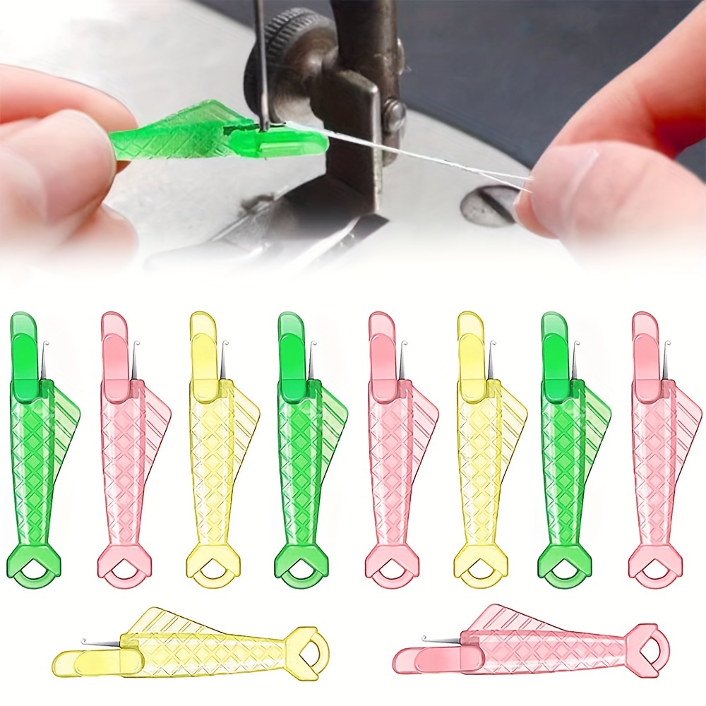 

10pcs Mini Automatic Needle - -threading Tool For Sewing Machines, & Portable, Assorted Colors