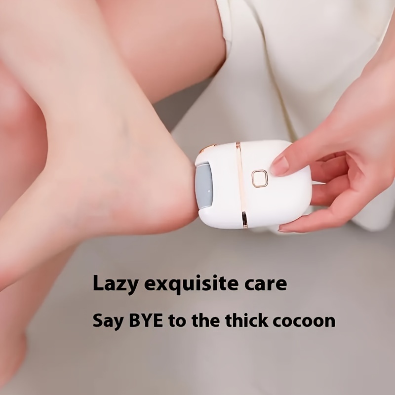 1 rechargeable electric   grinder three replaceable grinding heads for smooth   exfoliation usb charging portable and   care for cracked and dry skin details 2