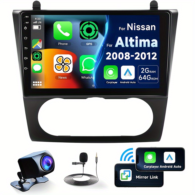 

[2g+64g] For For 2008-2012 Car , Wireless Carplayer '' Touch Wireless Car Gps Fm/rds Swc (manual A/c) Ahd Cam +