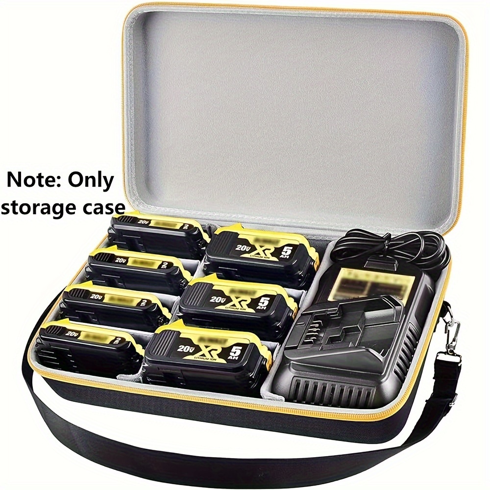 

Extra Large Battery Storage Holder Case For 20v/ 60v Max Xr &charger, Tool Batteries Pack Container Carrier Box, Holds 20v 2.0/3.0/4.0/5.0/6.0/9.0-ah Batteries, Adapter (bag Only)