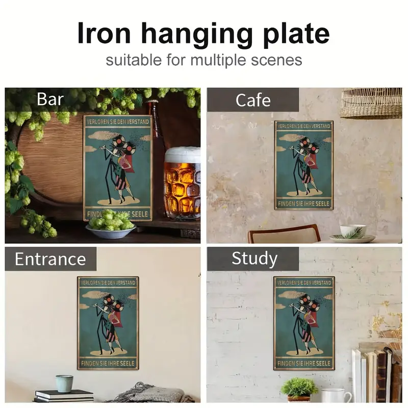 одна алюмінієва табличка зі смішним вінтажним написом, втративши , знайди свою душу, персоналізована табличка вінтажного для дому на стіну в кімнаті 8 х 12 дюймів / 20 х 30 см Опис товару 2