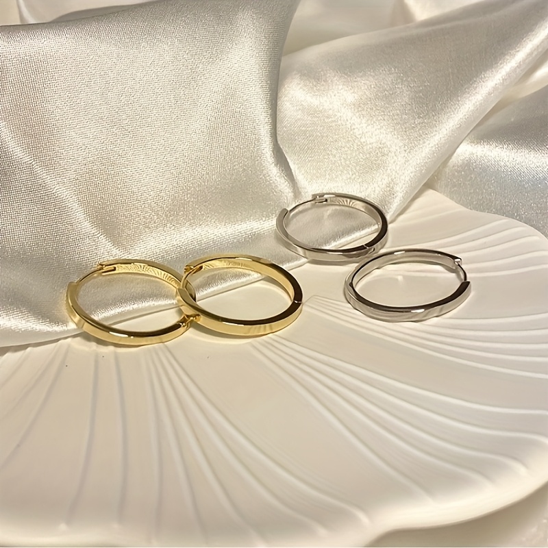 2pcs Vintage Copper Hoop Earrings Set Nickel Plating Ear Buckle