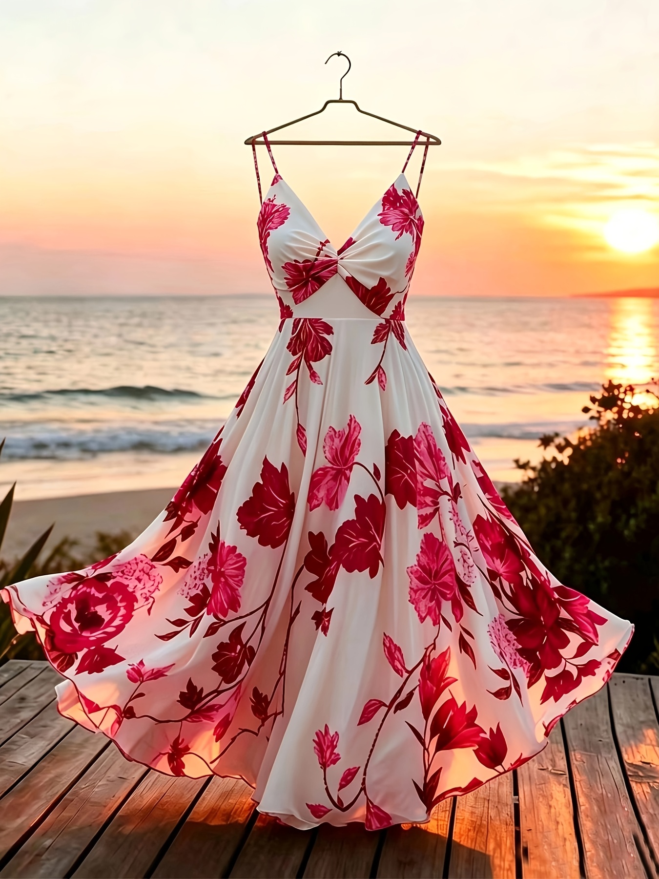 womens floral print sleeveless dress casual  