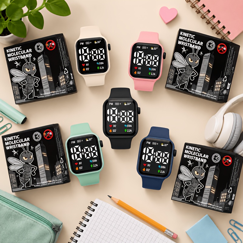 Large Screen Square LED Digital Watch for Students