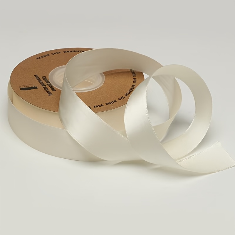 490cm/192.91in Solid Color 2.5cm/0.98in Ribbon Rose Bouquet Satin Ribbon Flower Packaging Binding Band Gift Decoration Ribbon Tie