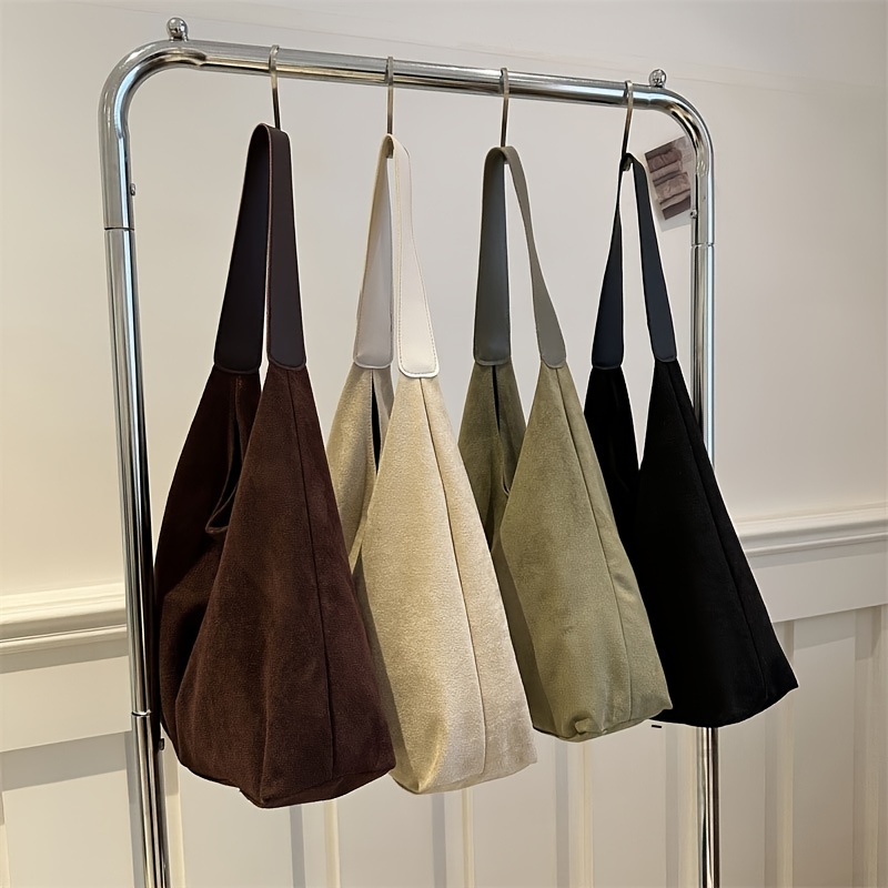 

Large Tote Bag For - -, Suede Shoulder Khaki/, , Washable