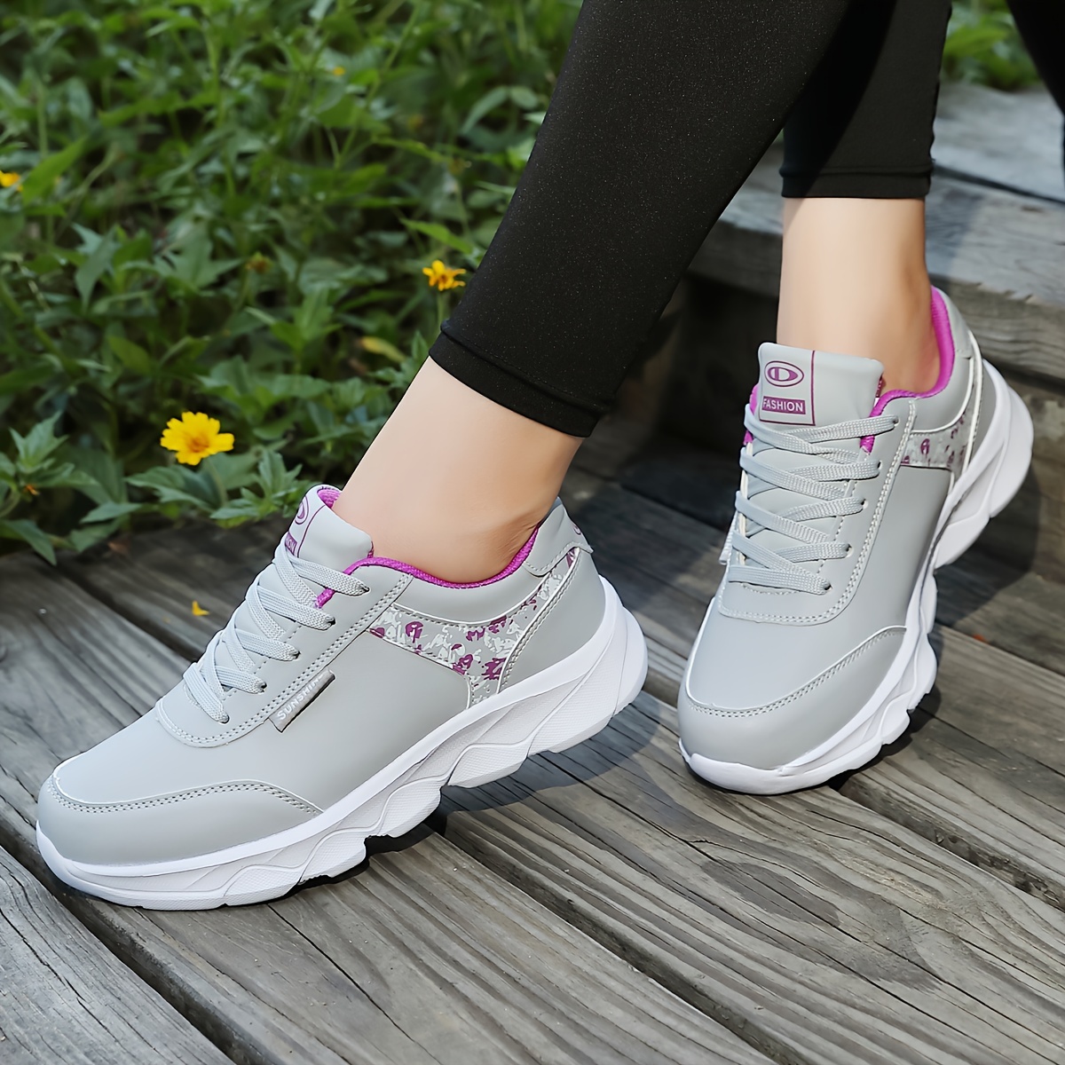 [Breathable Casual Sneakers] Breathable Lightweight Casual Women's Sneakers - Lace-up Travel Running Shoes - Low-top Single Shoes