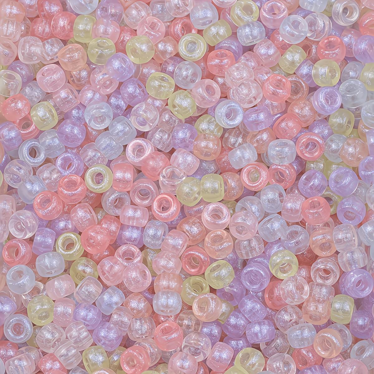 TEMU 170pcs Large Hole Acrylic Sparkling Mixed Color Small Horse Bead Bucket Beads, Suitable For Diy Bracelet, Necklace And Other Jewelry Production,