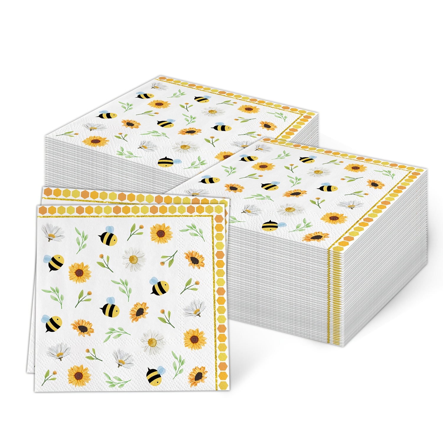 40 Stück Wildblumen-Papierservietten, 33 X 33 Cm – Weiche, Saugfähige Einweg-Servietten Für Partys