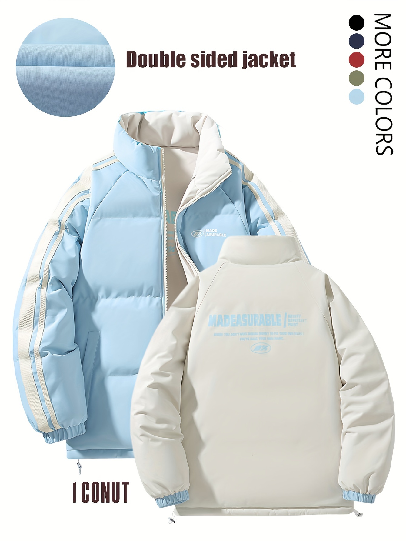 herren doppelseitige winterjacke verdickter stehkragen Temu Austria