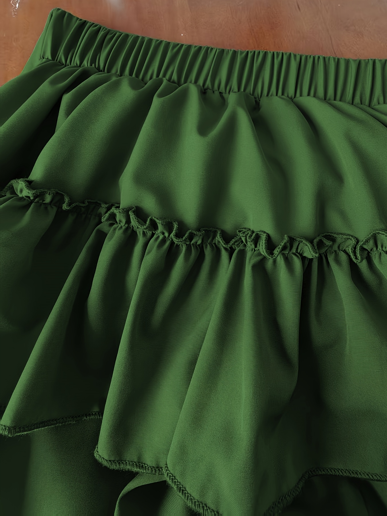 우아한 블랙 리플 미디 스커트 - 루즈핏, 플레어 하hem, 벨트 없음, 올 시즌 스타일, 리플 디테일, 캐주얼에서 공식복, 캐주얼  공식복 | 리플 스커트 | 우아한 스커트