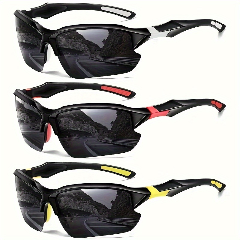 

3pcs Polarized Sports Fashion Glasses Set For Men And Women - Ideal For Cycling, Baseball, Running, Fishing, Golf, And Driving