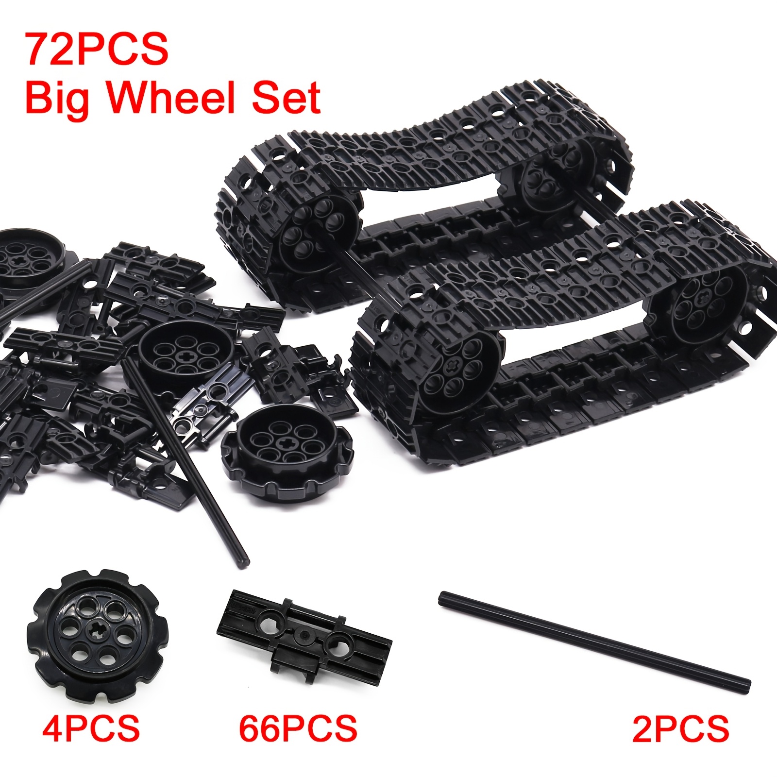 Image of Small Particle Building Block Technology Mechanical Spare Parts Track Chain Hinge Wheel Gear Set 57518 57519 3708 3711 3649 3648 3708