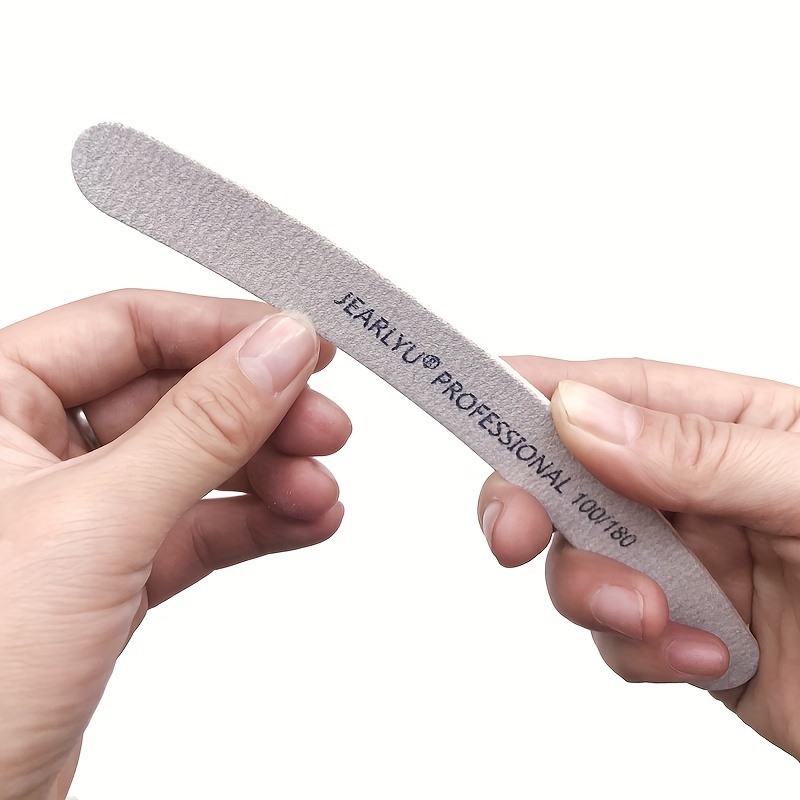 10pcs Double-Sided Grey Sandpaper Nail File Blocks, Grit 100/180/240