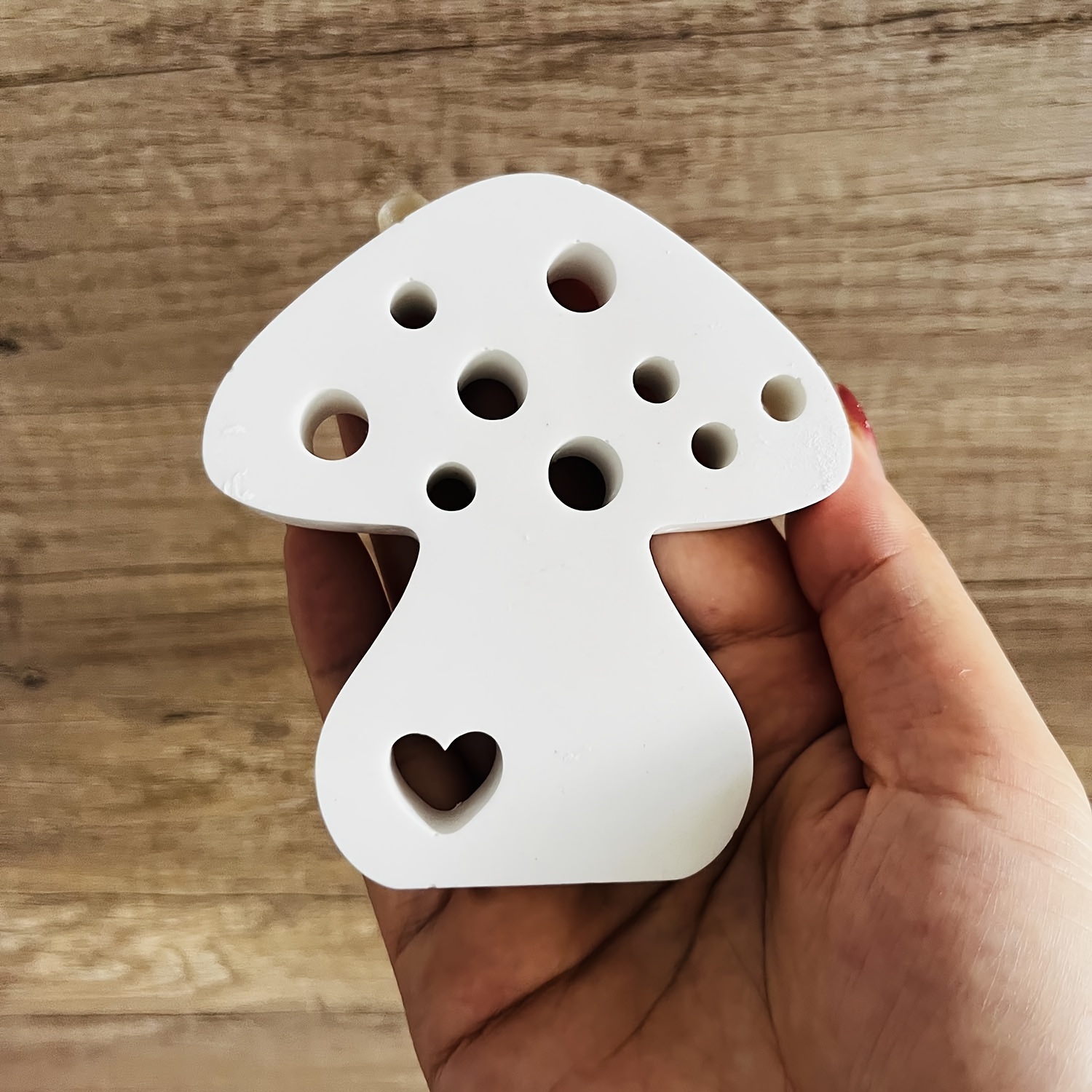 

Diy Love Mushroom Silicone Mold For Cement, Plaster & Epoxy Resin - Unique Heart-shaped Desktop Decor Craft Kit - Perfect Christmas Gift