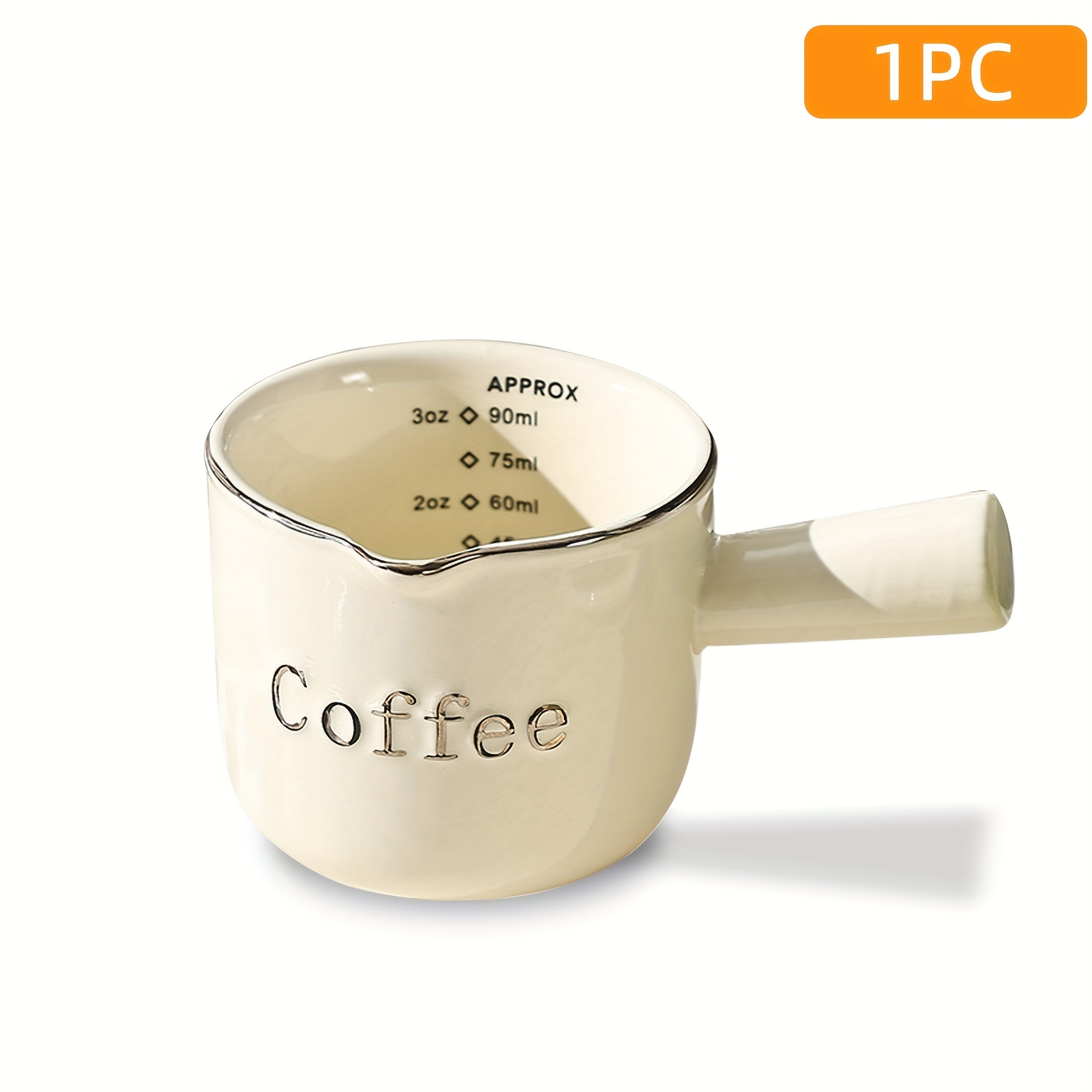 Image of Pink 90ml Espresso Cups With Handle, Ceramic Espresso Shot Cups With V-shaped Mouth, Coffee Measuring Cup And Pitcher For Espresso Making And Frothing, Ideal For Espresso Lovers