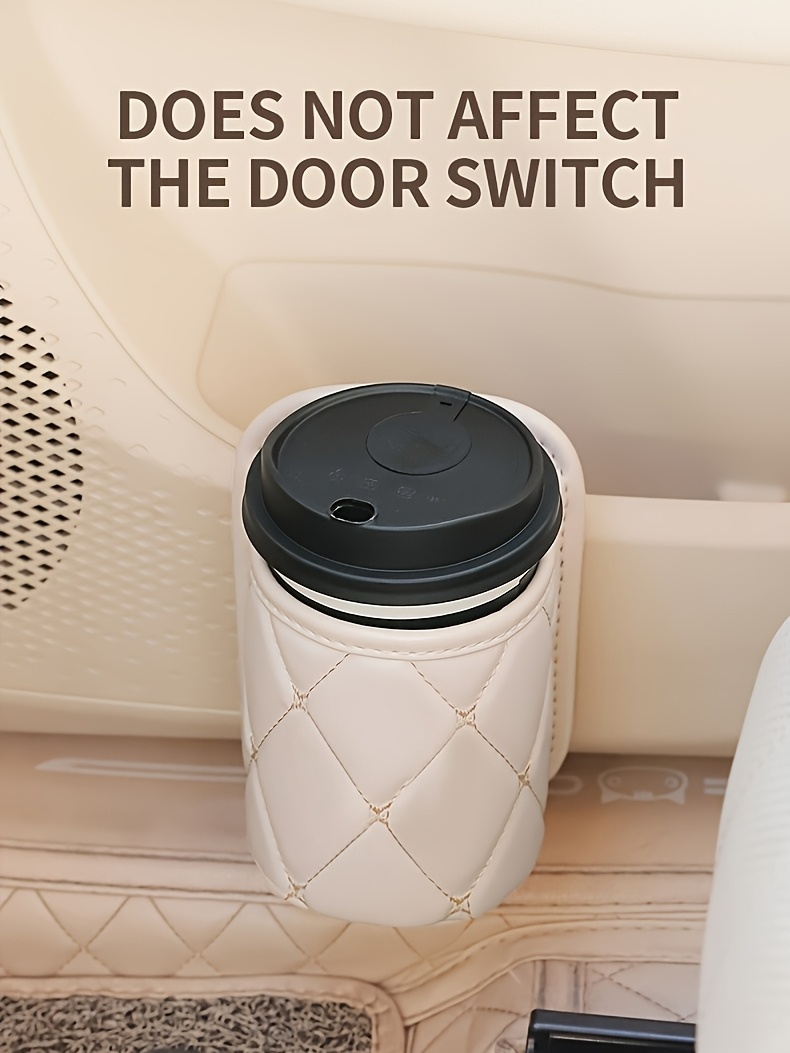 1pc pu leather car cup holder multifunctional car door hanging storage bag put umbrellas and throw out the trash     fits most cars Product details 1