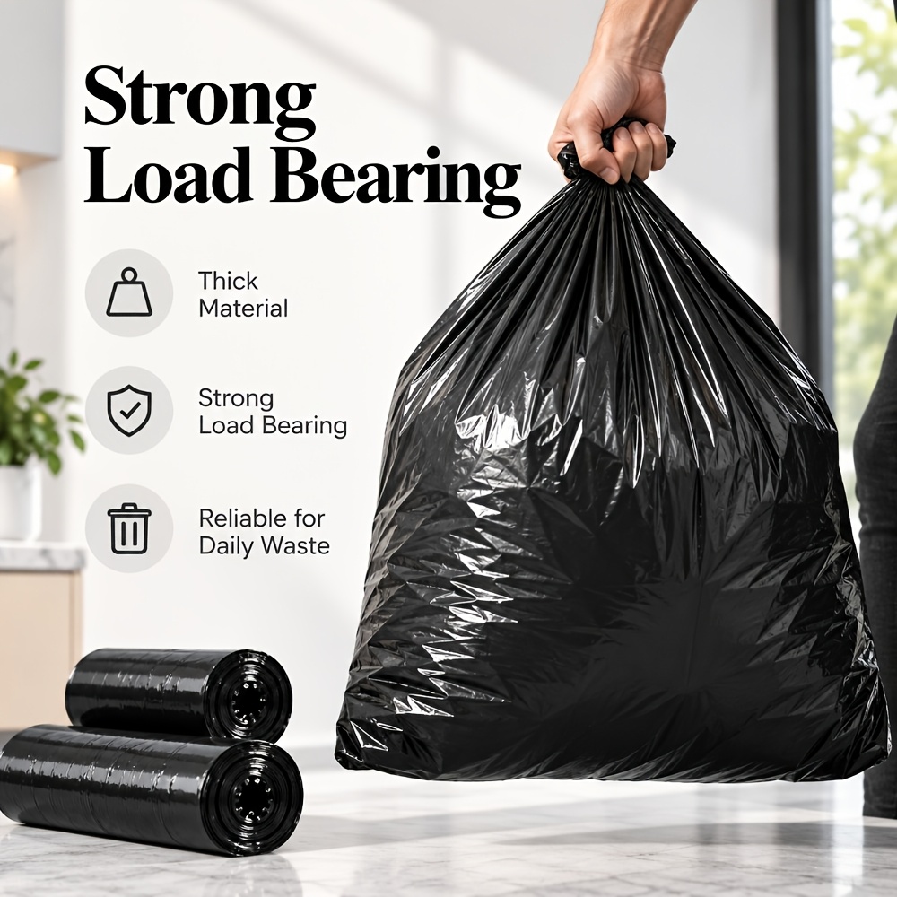 TEMU 5-roll Pack Of 100 Trash Bags, Leak-proof And Odor-proof Garbage Bags - Extra Large Thick Plastic Bags, Leak-proof, Odor-proof, Tear-resistant,