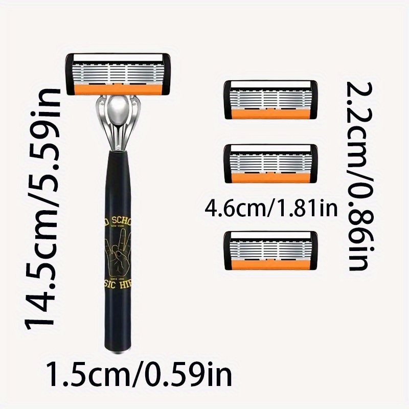 Men's Stainless Steel Safety Razor with Replacement Blades