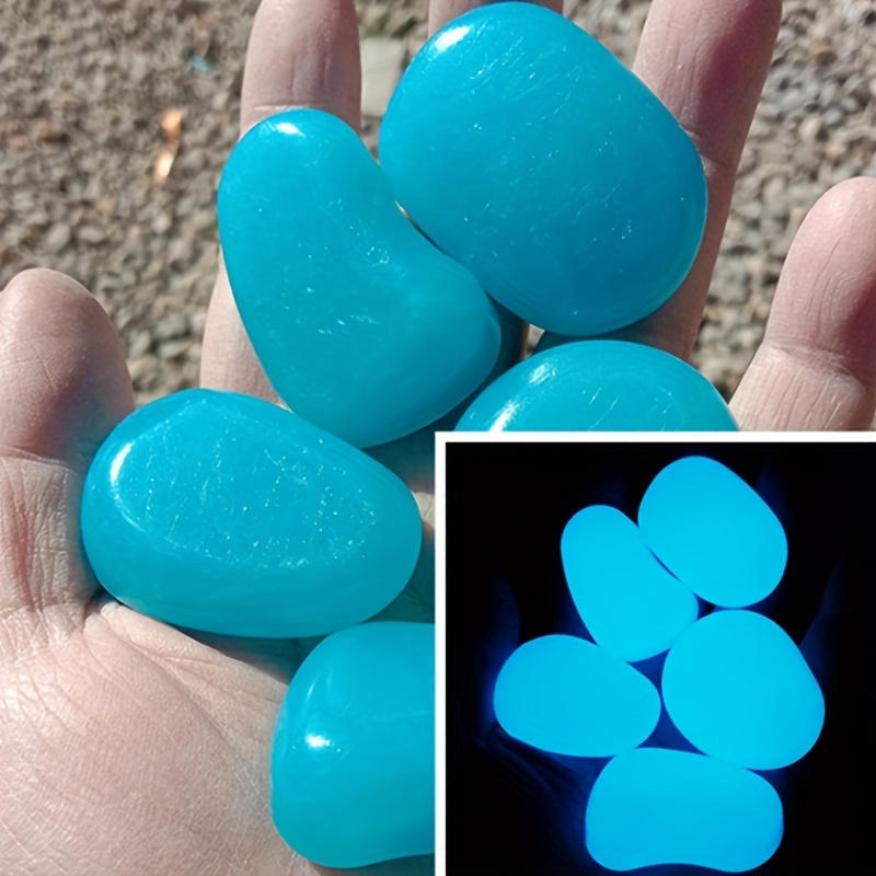 TEMU 72pcs Oversized Luminous Pebbles, Each With A Diameter Of 1.77 Inches, 2.38 Of Fluorescent Sand Horticultural Decoration Stone, Mini Landscape