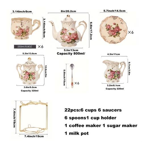 9 21 22pcs afternoon vintage european