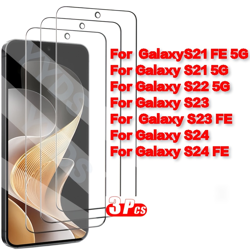 

3pcs Tempered Glass Screen Protector S21 Fe/s21/s22/s23/s23 Fe/s24/s24 Fe - Protective Film