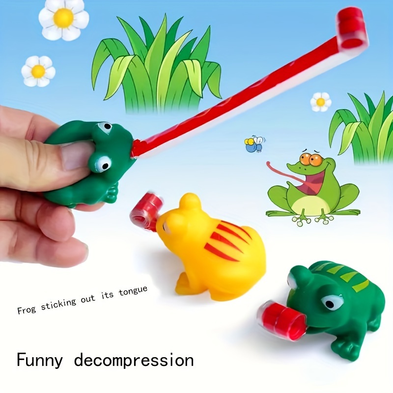  . lustiges kleines froschspielzeug mit herausgestreckter   für partydekorationen – kleines geschenk für kinder erwachsene, zufällige farbe