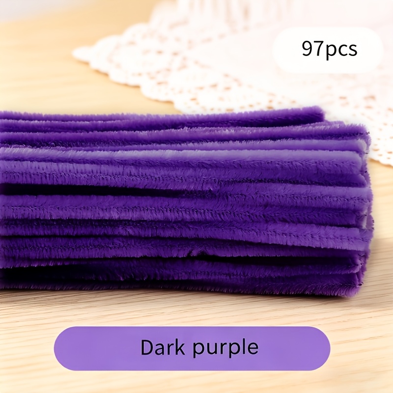 TEMU 97pcs Bâtonnets de Nettoyage en Peluche Douce à Tige Multicolore en Fil