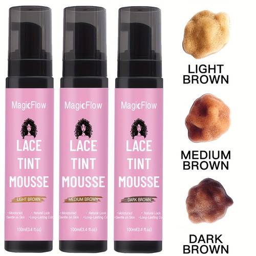 100 4fl oz lace tint mousse for wigs waterproof long fast drying in dark brown medium brown light brown hair no damage for tones