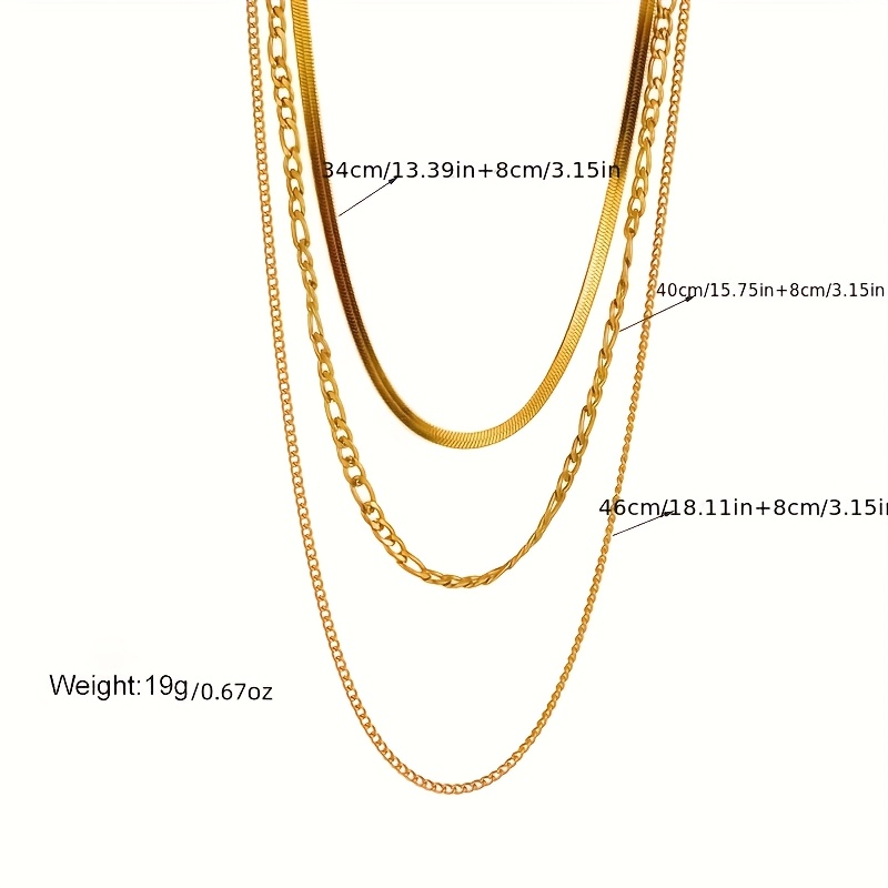 Layer Punk Y2K Golden Snake Bone Necklace Stainless Steel