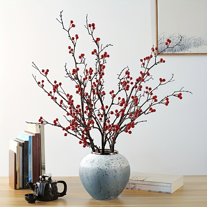 

1/2pcs Vibrant Red Artificial Berry - Decor, Living Room, Dining Area & Outdoor - Ideal For Valentine's, Day, Easter, New Year & Wedding Celebrations