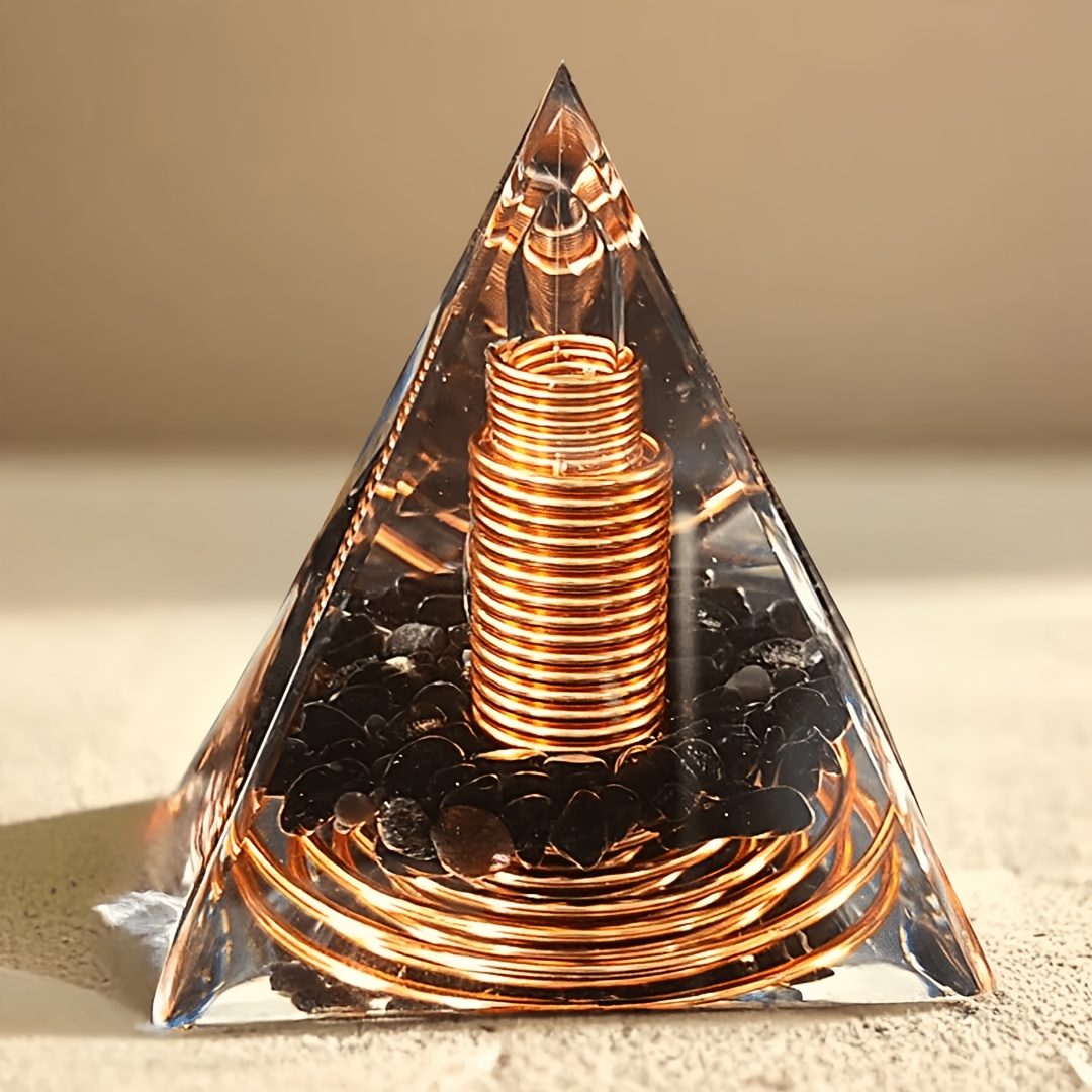 TEMU 1pc Spiral Collector, The Pyramid, Indoor Decorative Crystal Ornaments, Natural Stone Gifts, Decorative Handicrafts