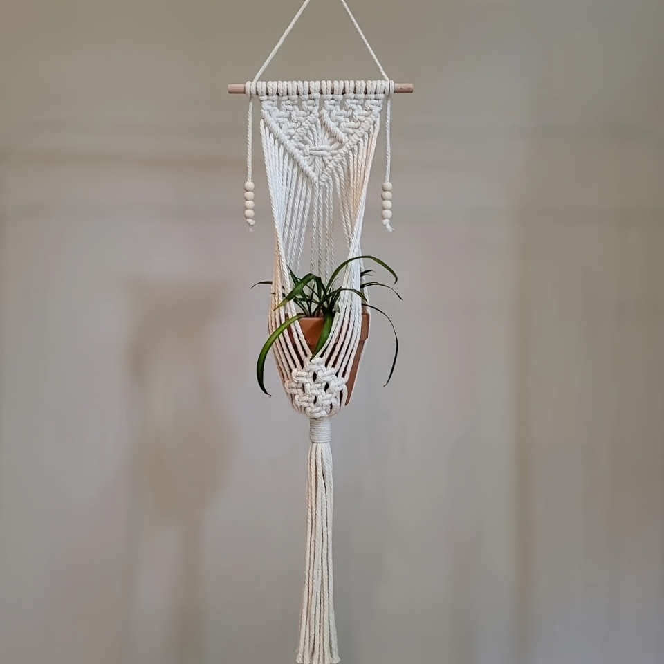 Image of Handmade Bohemian Triple Mini Plant Hanger & Shot Glass Holder - With Chains, Space- Wall Decor For Succulents, Herbs, Home, Office, Cafe - Lightweight Indoor Hanging Gift For Plant Lovers