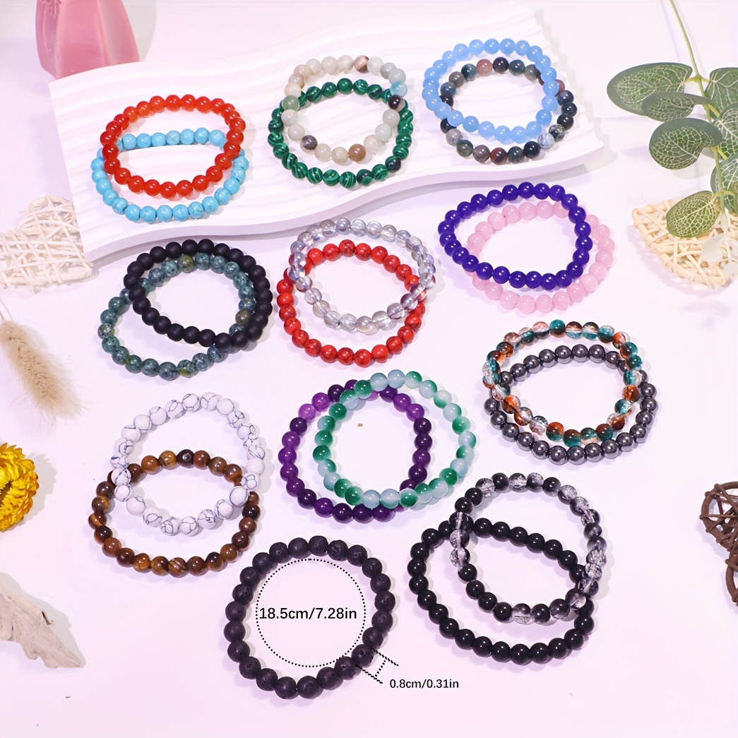 21pcs Natural Stone Bracelet Set for Women