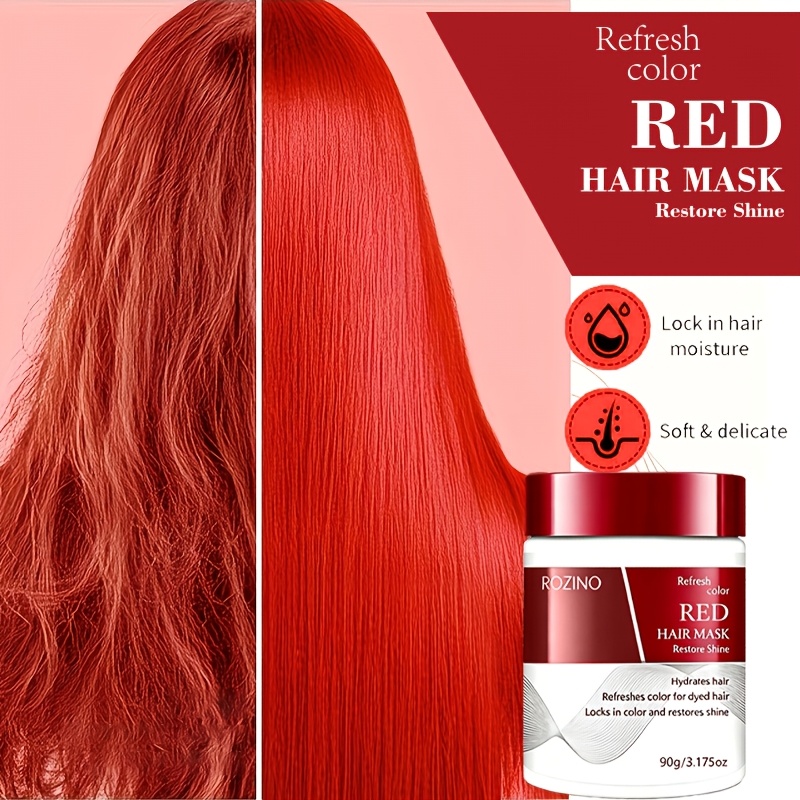 8-second Ultra-softening, Long- Lock Red Smoothing & Color-enhancing Hair Mask 90g, Containing Moroccan Argan Oil, Collagen, And Other Natural Moisturizing Ingredients. , Refreshing Texture Absorbs