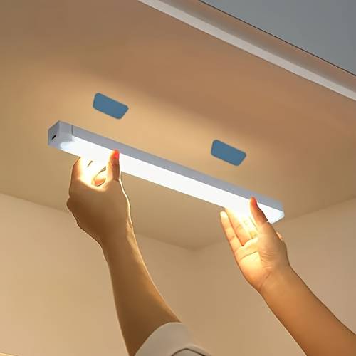 led- verlichting met bewegingssensor - oplaadbaar via usb, warm wit licht, magneetstrip, geschikt voor keuken, trap, hal, bewegingssensor lichtbalk, magnetische bewegingssensorverlichting, wit/warm licht binnen nachtlampje, geschikt voor keuken, trap, hal, garderobe