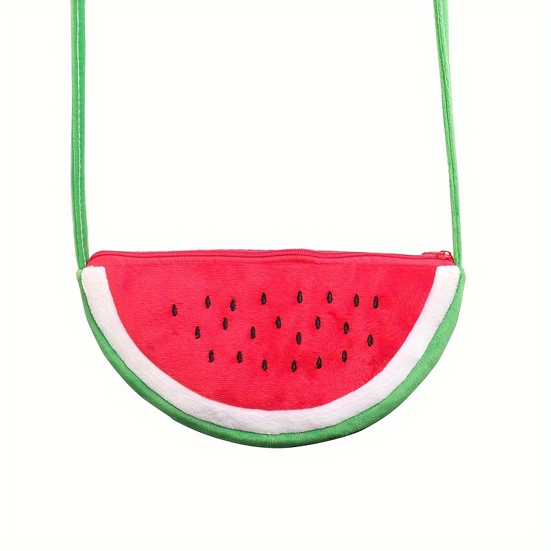 

Watermelon Shaped Cute Shoulder Bag, Lightweight Zipper Crossbody Bag, Kawaii Casual Satchel Bag