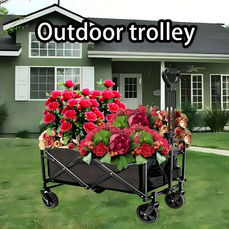 

Outdoor Small Cart, Floral Folding Cart, Multifunctional Cart, Suitable For Outdoor Camping