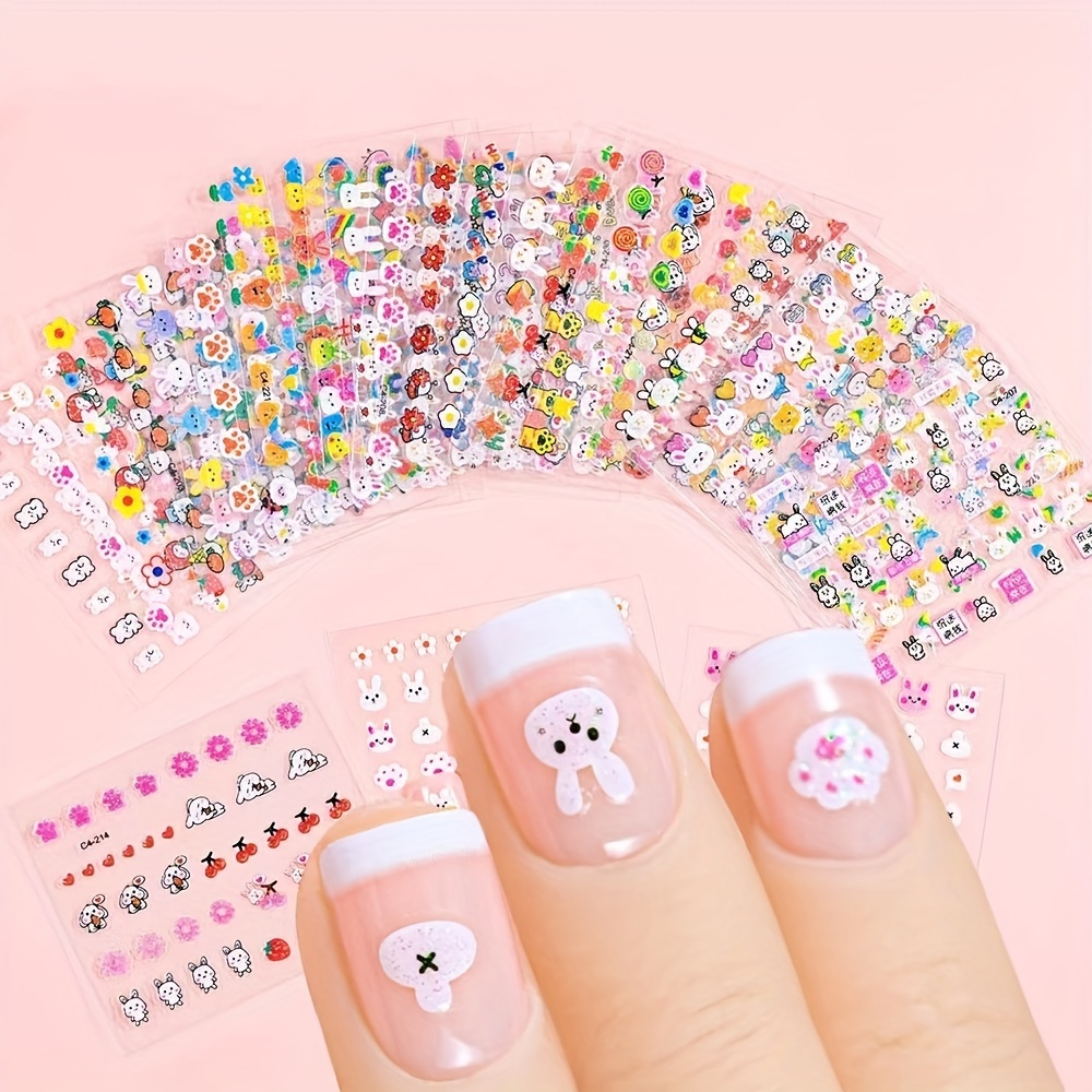 

30 Sheet Cute Cartoon Bunny Design Nail Art Stickers, Self Adhesive Easter Nail Art Decals For Nail Art Decoration,nail Art Supplies For Women And Girls