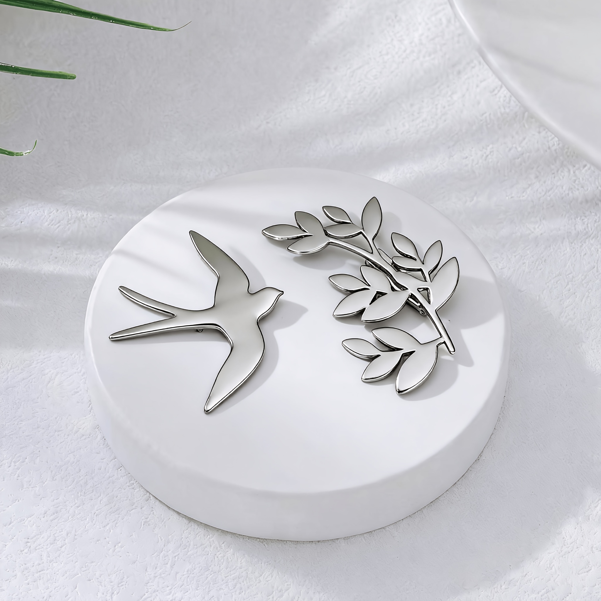 TEMU Set spille a tema , progettate con motivi di uccelli e rami d', con estremit� a specchio, stile facile ed elegante, per l'uso , l'abbigliamento